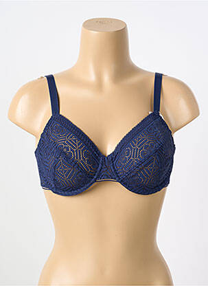 Soutien-gorge broderie haut soutien-gorge emboitant bleu SIMONE PERELE femme