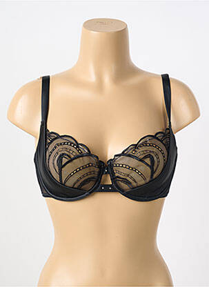 Soutien-gorge effet matière satinée noir SIMONE PERELE femme