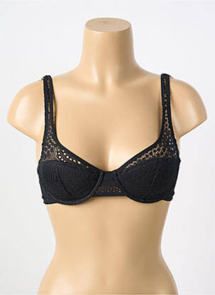 Soutien-gorge tissage dentelle haut soutien-gorge moulé noir IMPLICITE femme