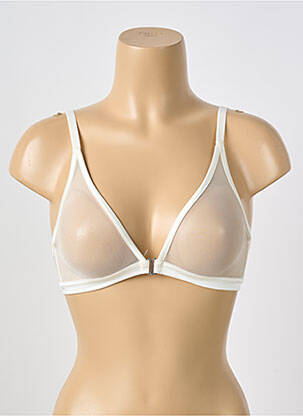 Soutien-gorge sans armature haut triangles blanc IMPLICITE femme