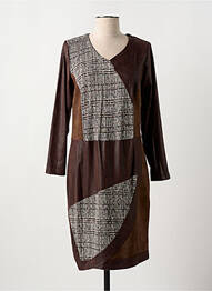 Robe mi-longue manches longues manches longues marron MERI & ESCA femme