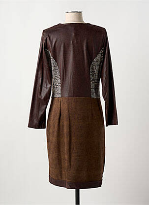 Robe mi-longue manches longues manches longues marron MERI & ESCA femme