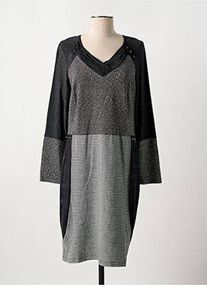 Robe mi-longue manches longues manches longues gris FRANCE RIVOIRE femme