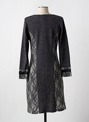 Robe mi-longue manches longues manches longues gris GUY DUBOUIS femme