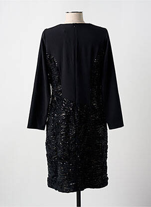 Robe mi-longue manches longues manches longues noir GUY DUBOUIS femme