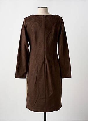 Robe mi-longue manches longues manches longues marron GUY DUBOUIS femme