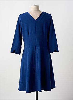 Robe mi-longue manches 3/4 manches 3/4 bleu FRANCE RIVOIRE femme