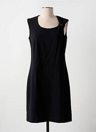 Robe mi-longue tissage crêpe sans manche noir GUY DUBOUIS femme
