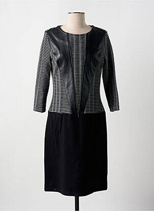 Robe mi-longue manches longues manches longues gris GUY DUBOUIS femme