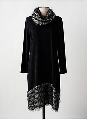 Robe mi-longue manches longues manches longues noir MERI & ESCA femme