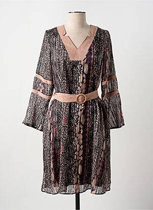 Robe mi-longue manches longues manches longues rose MERI & ESCA femme