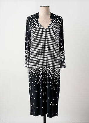 Robe mi-longue coupe fluide manches longues noir MADO ET LES AUTRES femme