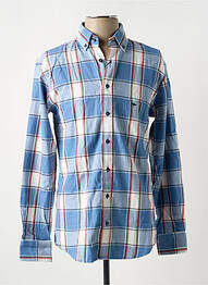 Chemise manches longues imprimé carreaux bleu FYNCH-HATTON homme