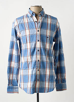 Chemise manches longues imprimé carreaux bleu FYNCH-HATTON homme