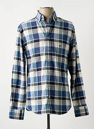Chemise manches longues imprimé carreaux bleu FYNCH-HATTON homme