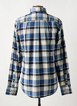 Chemise manches longues imprimé carreaux bleu FYNCH-HATTON homme