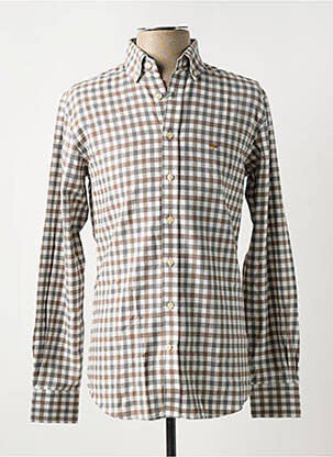 Chemise manches longues imprimé carreaux marron FYNCH-HATTON homme