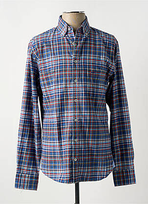 Chemise manches longues imprimé carreaux bleu FYNCH-HATTON homme