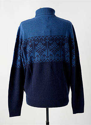 Pull col roulé maille tricot manches longues bleu FYNCH-HATTON homme