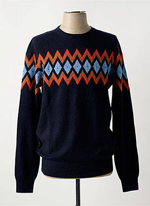 Pull col rond manches longues bleu FYNCH-HATTON homme