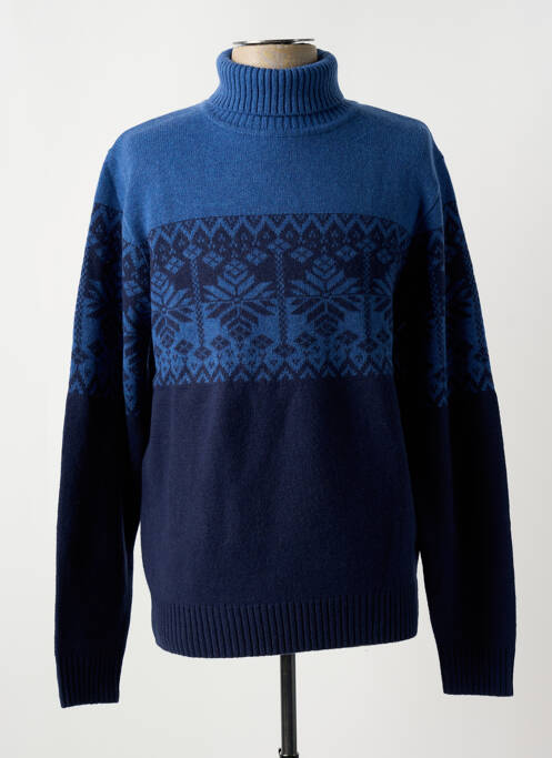 Pull col roulé bleu FYNCH-HATTON pour homme