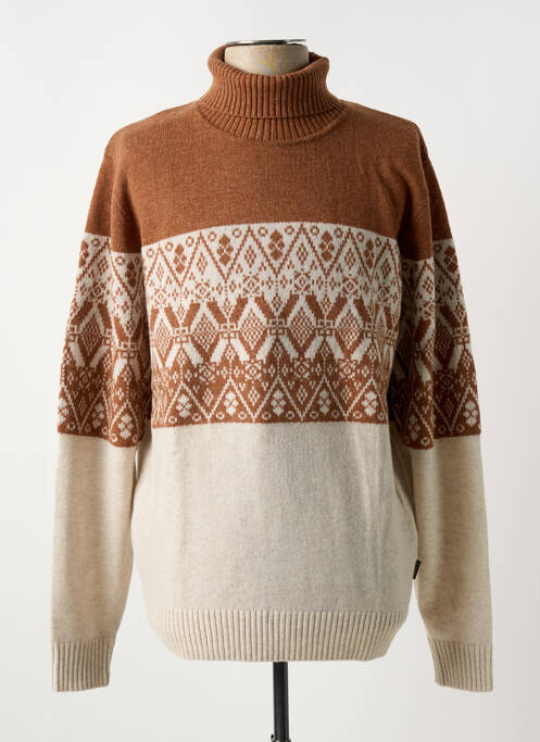 Pull col roulé marron FYNCH-HATTON pour homme