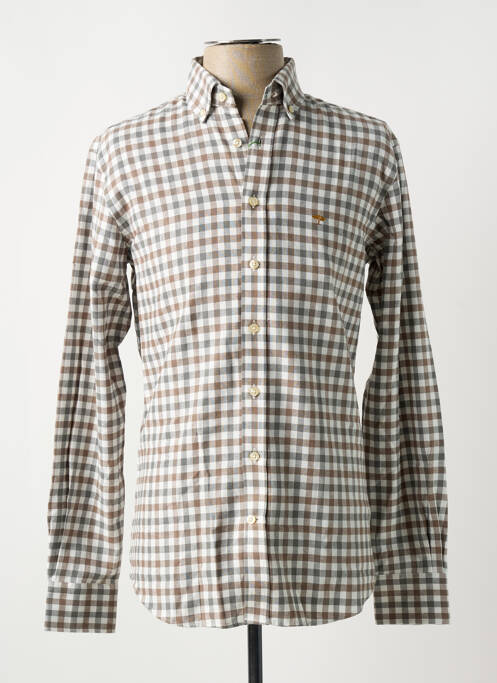 Chemise manches longues marron FYNCH-HATTON pour homme