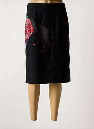 Jupe mi-longue coupe droite noir GUY DUBOUIS femme