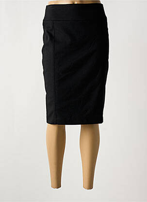 Jupe mi-longue coupe droite noir GUY DUBOUIS femme
