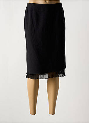 Jupe mi-longue coupe droite noir GUY DUBOUIS femme