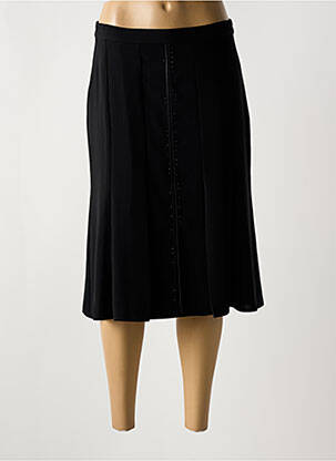 Jupe mi-longue coupe droite noir FRANCE RIVOIRE femme