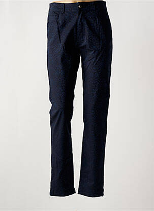 Pantalon droit fermeture zippée sous rabat boutonné bleu MERI & ESCA femme