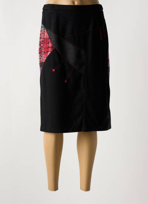 Jupe mi-longue coupe droite noir GUY DUBOUIS femme