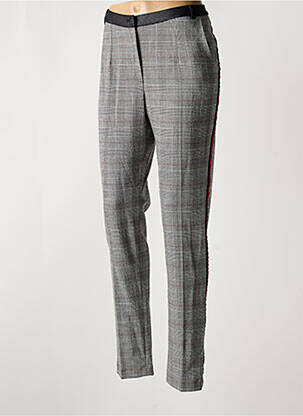 Pantalon chino broderie galons latéraux taille normale gris MERI & ESCA femme
