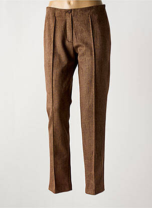 Pantalon slim taille élastique taille haute marron MERI & ESCA femme