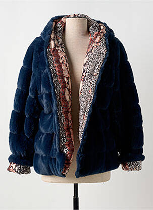 Doudoune manches longues a capuche bleu MERI & ESCA femme