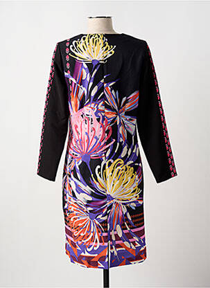 Robe mi-longue imprimé fantaisie manches longues noir MERI & ESCA femme