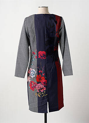 Robe mi-longue imprimé fleurs manches longues bleu MERI & ESCA femme