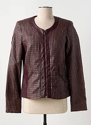 Veste simili cuir epaulette violet MERI & ESCA femme