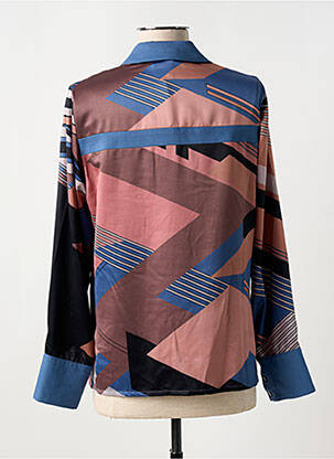 Chemisier tissage crêpe manches longues bleu GREGORY PAT femme