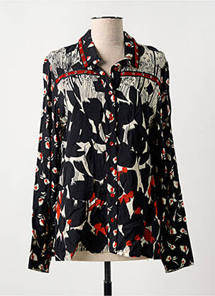 Chemisier imprimé fleurs manches longues noir MERI & ESCA femme