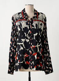 Chemisier imprimé fleurs manches longues noir MERI & ESCA femme