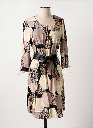Robe mi-longue manches 3/4 manches 3/4 rose MERI & ESCA femme