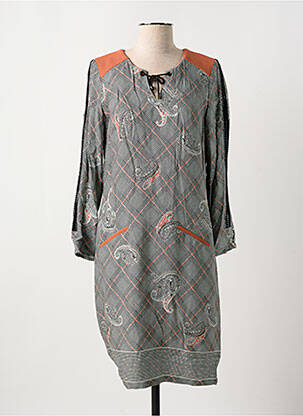 Robe mi-longue manches longues manches longues orange GREGORY PAT femme