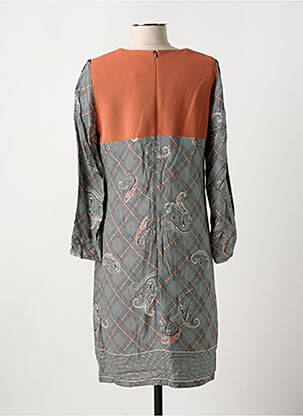 Robe mi-longue manches longues manches longues orange GREGORY PAT femme