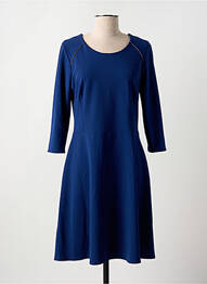 Robe mi-longue manches longues manches longues bleu GUY DUBOUIS femme