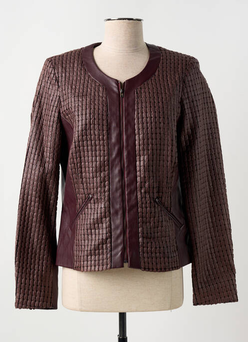 Veste simili cuir epaulette violet MERI & ESCA femme