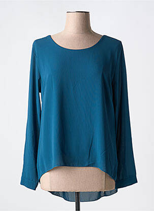 Blouse col rond manches longues bleu COULEURS DU TEMPS femme