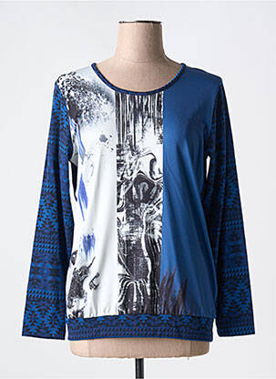 Top imprimé fantaisie manches longues bleu GUY DUBOUIS femme