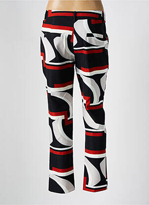 Pantalon chino fermeture zippée sous rabat boutonné taille normale noir COULEURS DU TEMPS femme